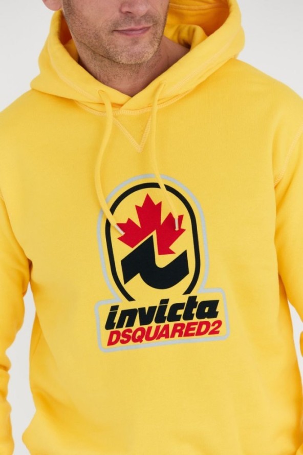 DSQUARED2 Żółta bluza męska invicta cool hoodie