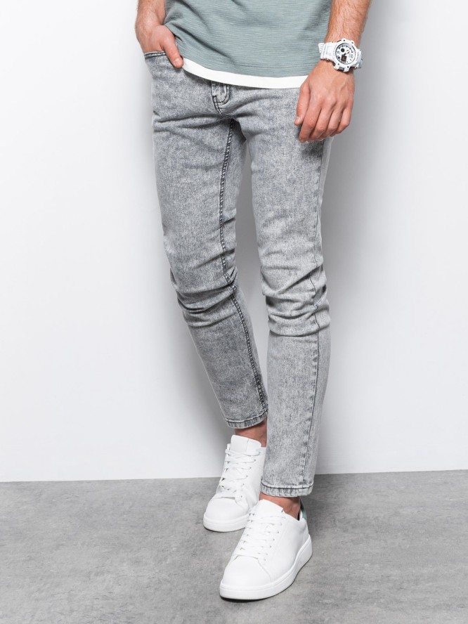 Spodnie męskie jeansowe SKINNY FIT - szare V1 P1062 - XXL