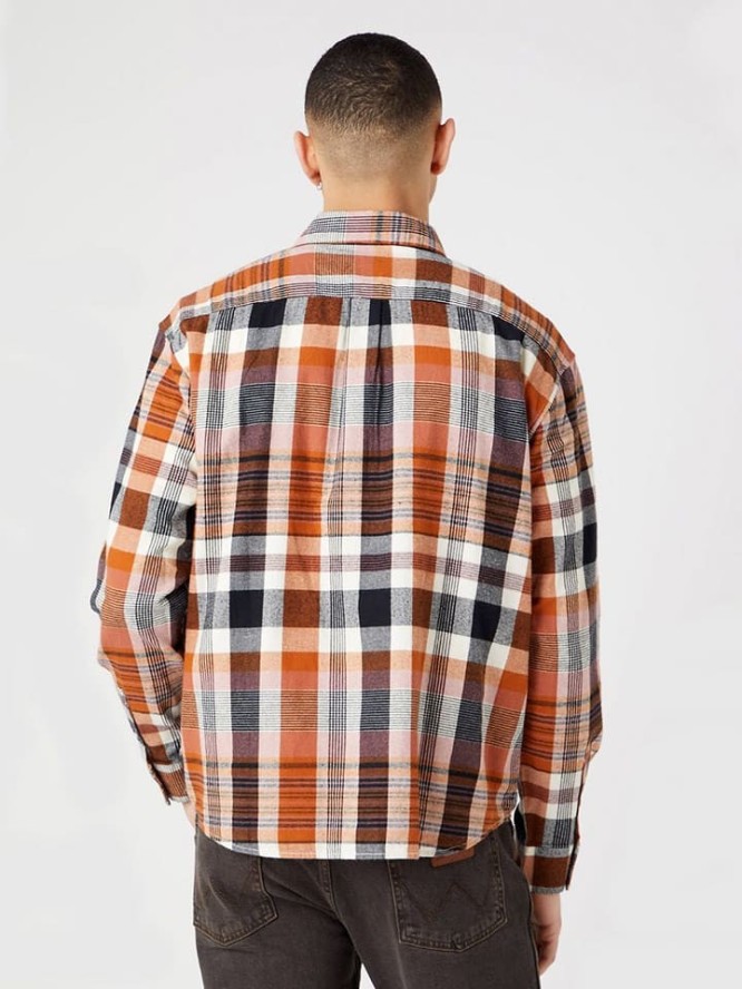 Wrangler Koszula - Regular fit - w kolorze pomarańczowo-czarnym rozmiar: XXL