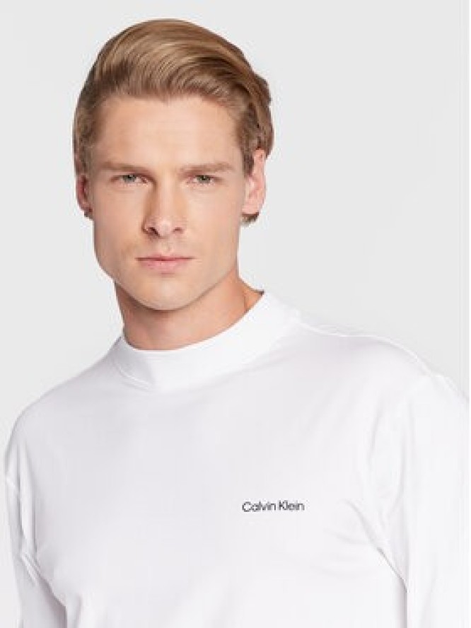 Calvin Klein Longsleeve Micro Logo K10K110179 Biały Regular Fit