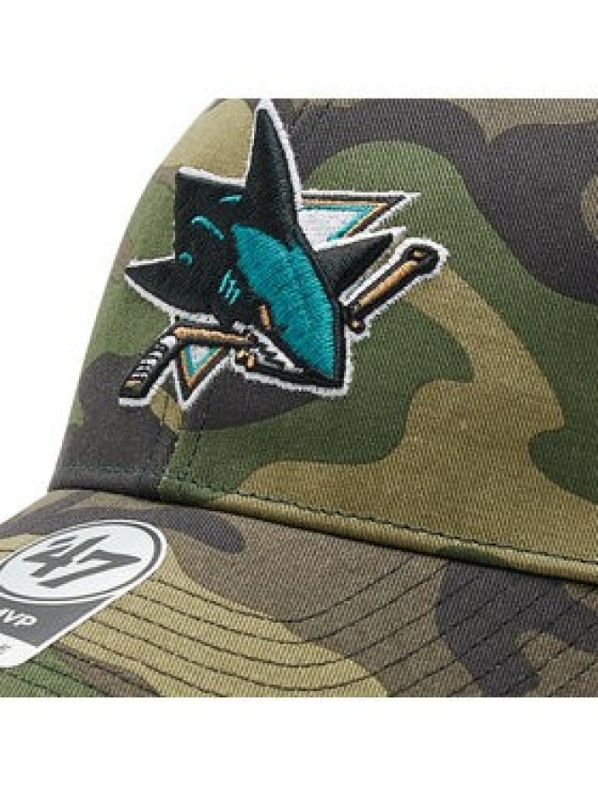 47 Brand Czapka z daszkiem Nhl San Jose Sharks Trucker H-CBRAN22GWP-CM Zielony