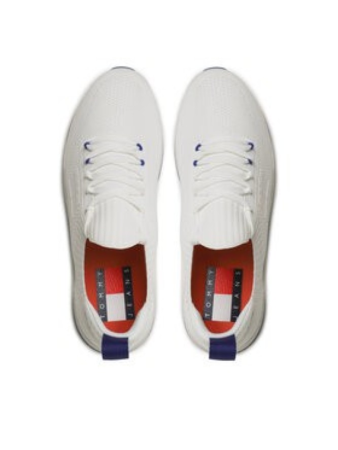 Tommy Jeans Sneakersy TjmKnitted Runner EM0EM01225 Écru