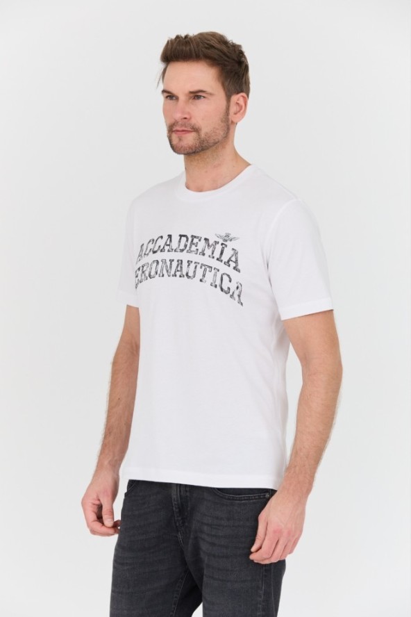 AERONAUTICA MILITARE Biały t-shirt M.C.