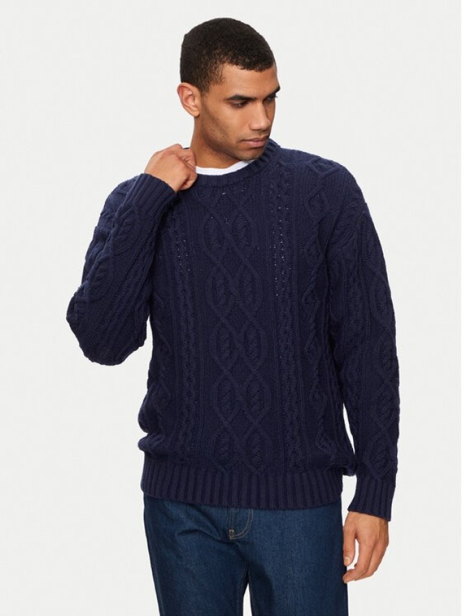 Gap Sweter 787133-00 Granatowy Relaxed Fit