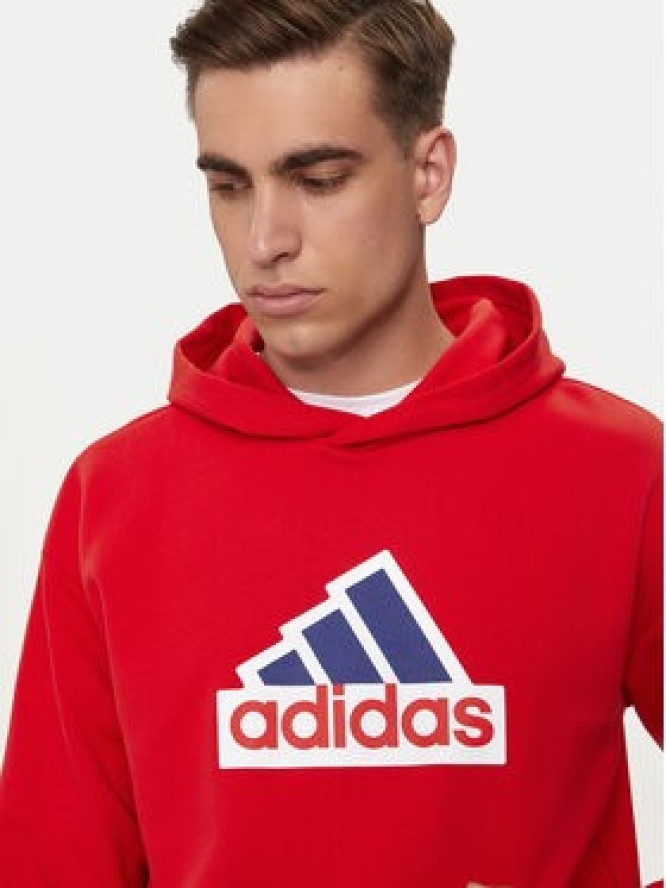 adidas Bluza Future Icons Badge of Sport IS8338 Czerwony Regular Fit