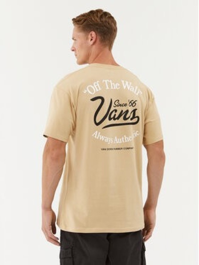 Vans T-Shirt Gas Station Logo Ss Tee VN0008FB Beżowy Classic Fit