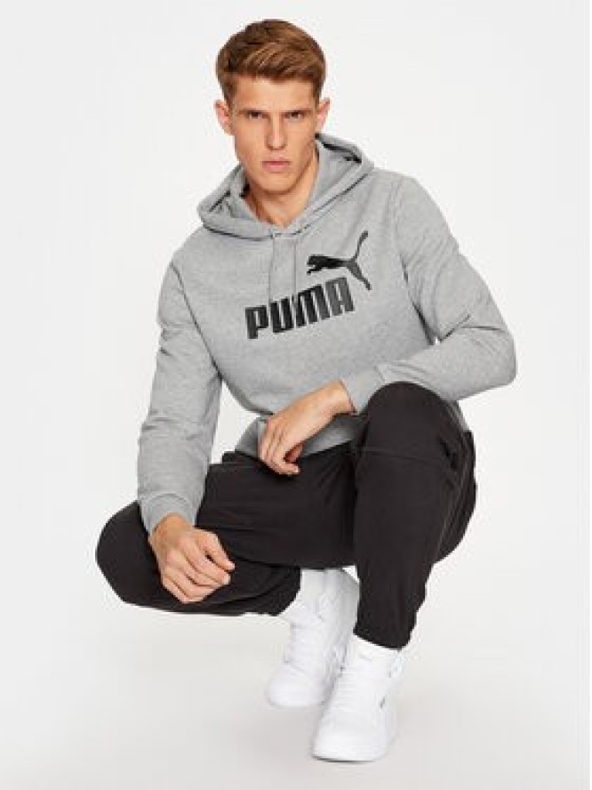 Puma Bluza Ess Big Logo 586686 Szary Regular Fit