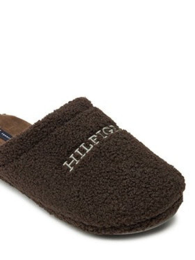 Tommy Hilfiger Kapcie Warm Curly House Shoe FM0FM05226 Brązowy