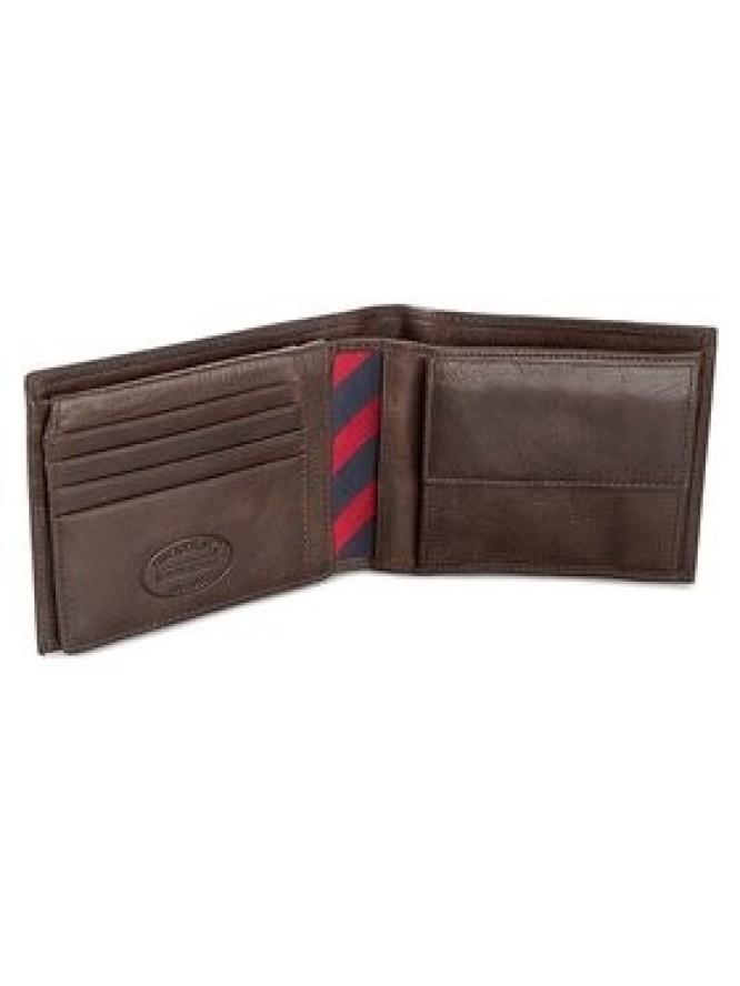 Tommy Hilfiger Duży Portfel Męski Johnson Cc Flap And Coin Pocket AM0AM00660/82566 Brązowy