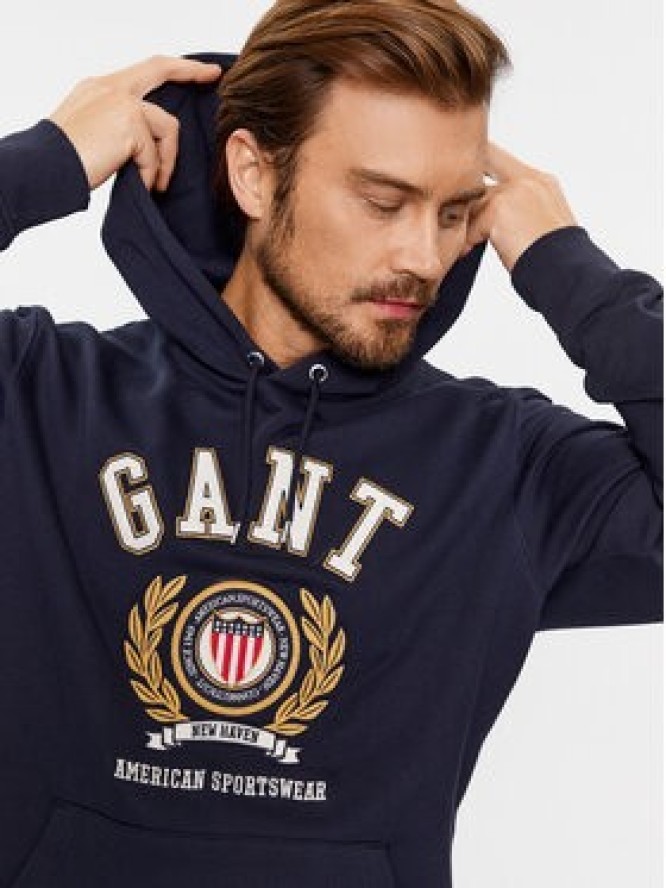 Gant Bluza Crest Hoodie 2006069 Granatowy Relaxed Fit