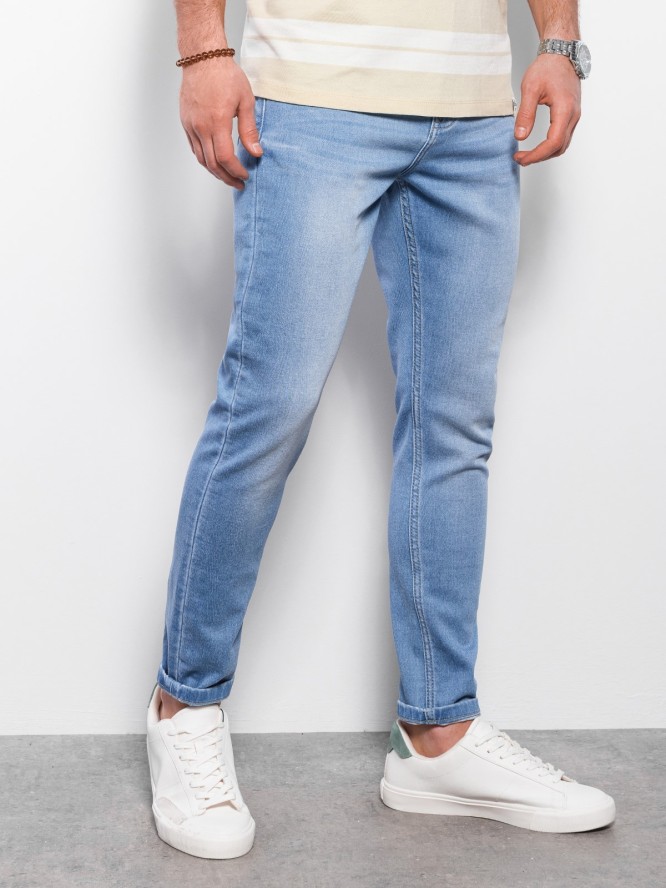 Spodnie męskie jeansowe SKINNY FIT - jasnoniebieskie V4 OM-PADP-0101 - XL