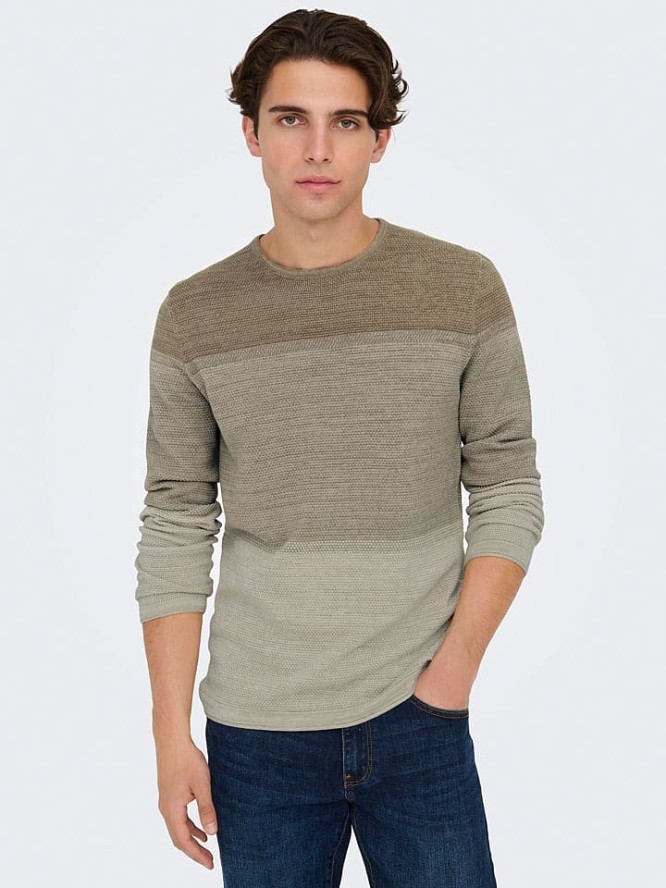 ONLY & SONS Sweter "Panter" w kolorze beżowym rozmiar: XS