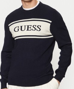 Guess Sweter M5RR13 Z3KK2 Granatowy Regular Fit