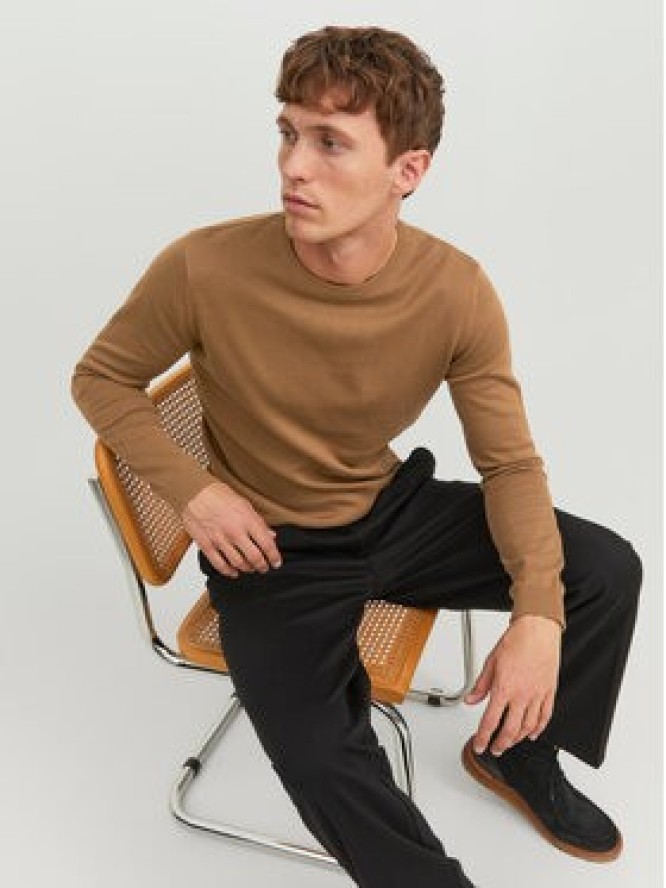 Jack&Jones Sweter 12137190 Brązowy Regular Fit