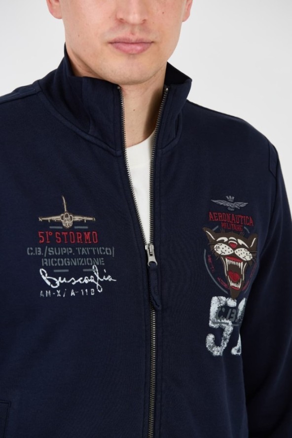 AERONAUTICA MILITARE Granatowy bluza Embroidered 51st