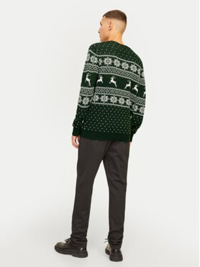 Jack&Jones Sweter Xmas Gabriel 12266118 Zielony Regular Fit