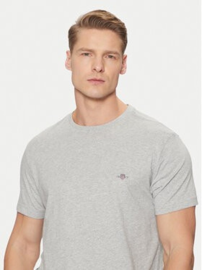 Gant T-Shirt Shield 2003185 Szary Slim Fit