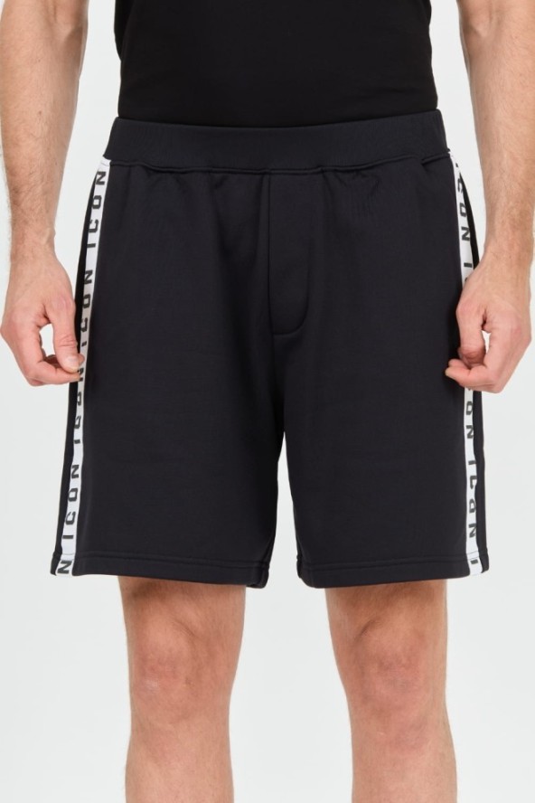 DSQUARED2 Czarne spodenki Relax Fit