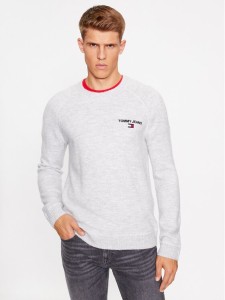 Tommy Jeans Sweter DM0DM17756 Szary Regular Fit