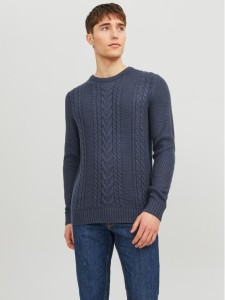 Jack&Jones Sweter 12236314 Granatowy Regular Fit