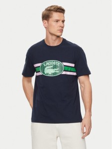Lacoste T-Shirt TH1415 Granatowy Regular Fit