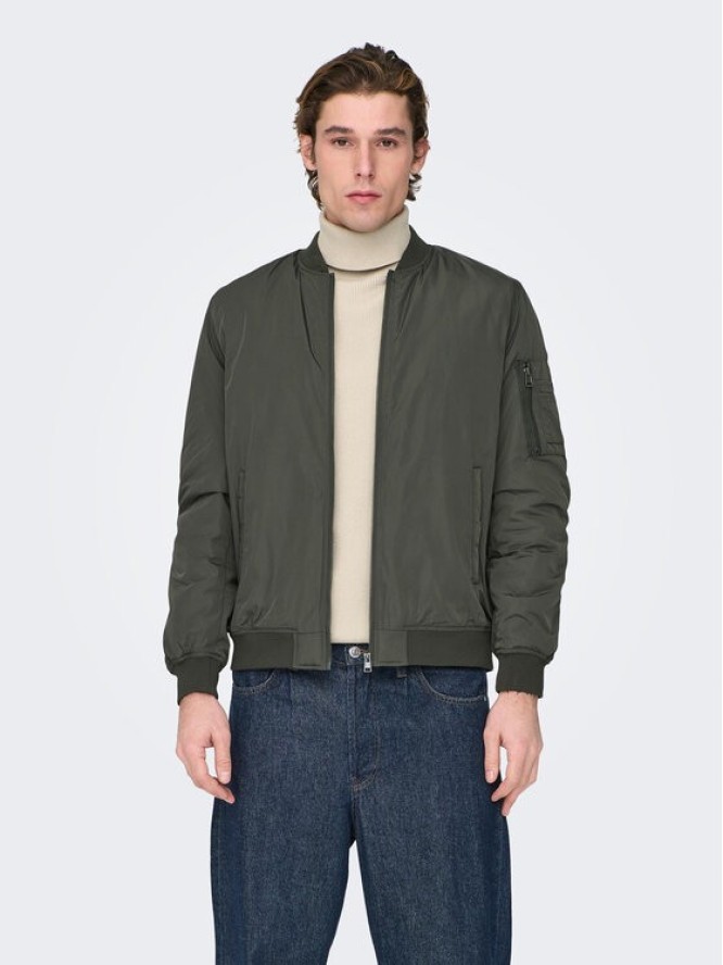 Only & Sons Kurtka bomber Joshua 22023287 Khaki Regular Fit