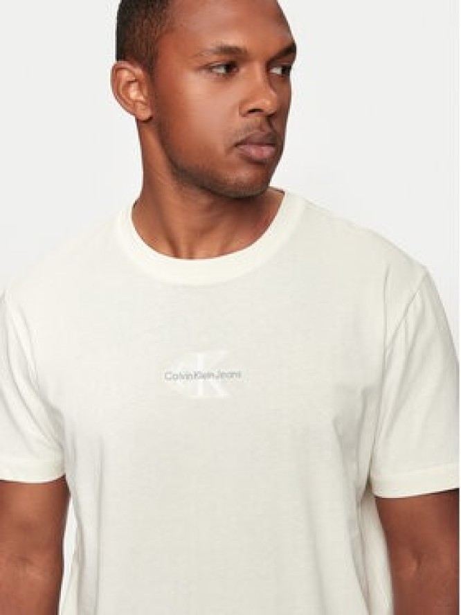 Calvin Klein Jeans T-Shirt Monologo J30J325649 Écru Regular Fit