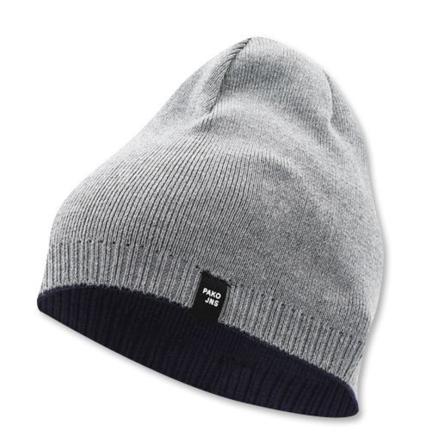 Czapka Dwustronna, Granatowo-Szara Ciepła, Jesienno-Zimowa, Beanie -Pako Jeans