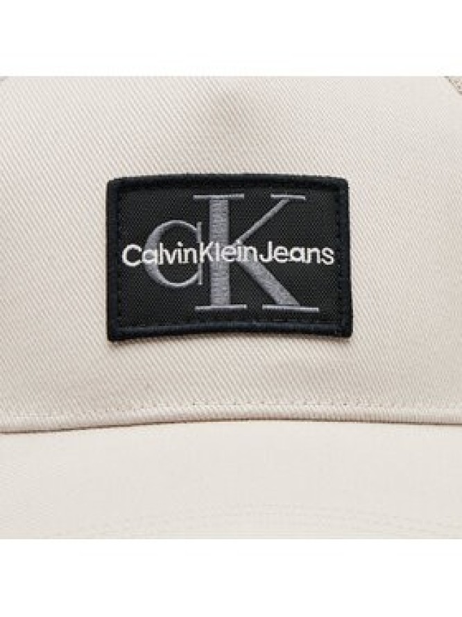 Calvin Klein Jeans Czapka z daszkiem Mono Logo Patch Trucker Cap K50K512150 Beżowy