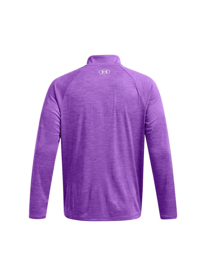 Longsleeve treningowy męski Under Armour UA Tech Textured 1/2 Zip - fioletowy