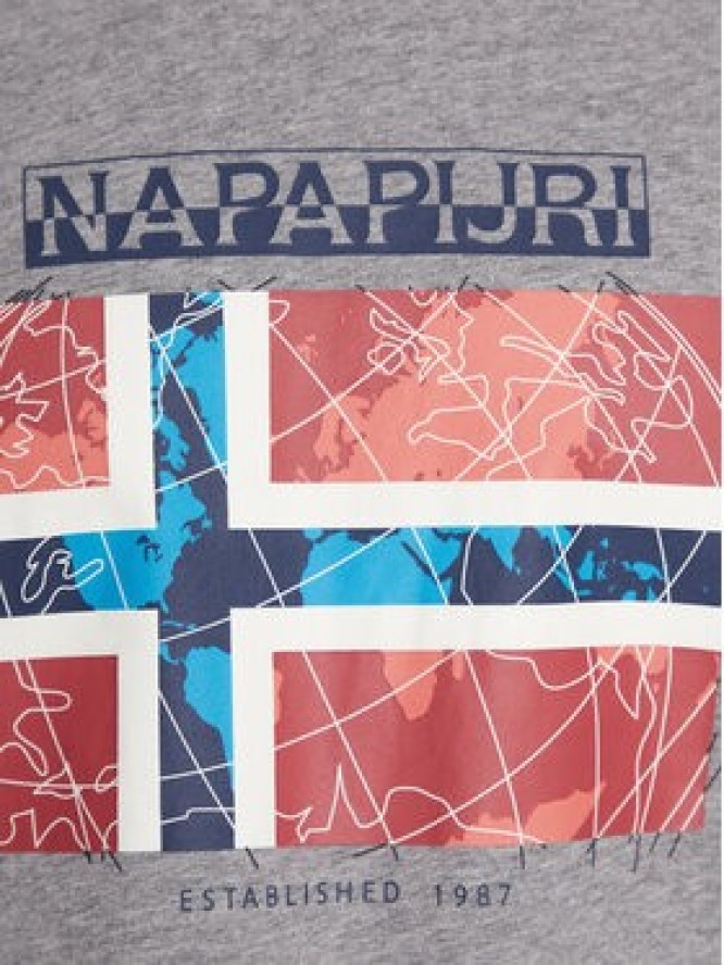 Napapijri T-Shirt NP0A4H22 Szary Regular Fit