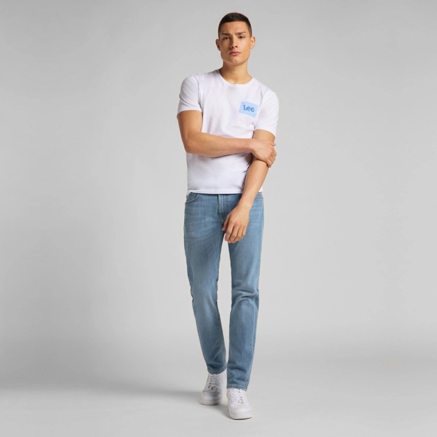 MĘSKI T-SHIRT LEE SS SUMMER LOGO BRIGHT WHITE L63LFELJ