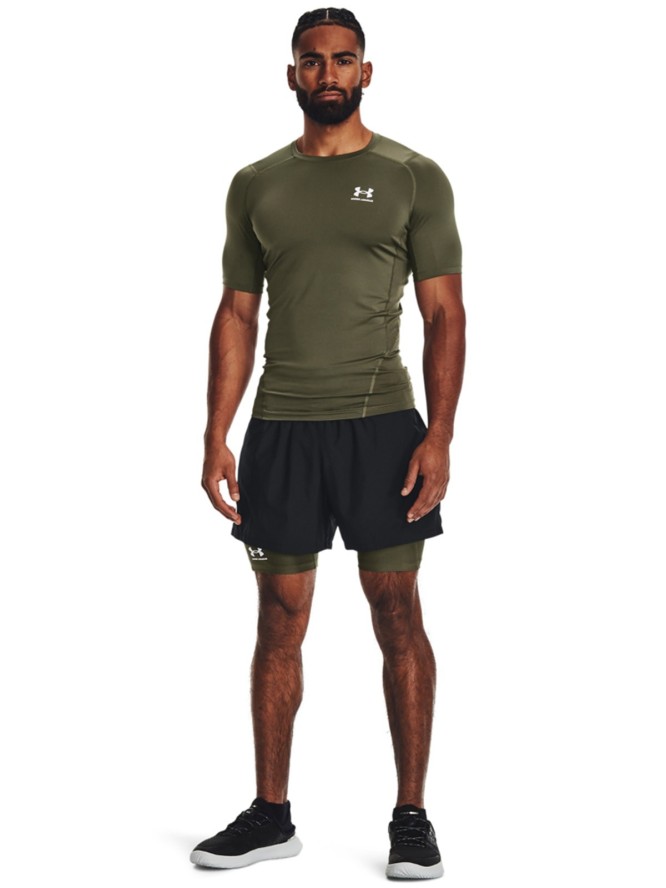 Legginsy kolarki treningowe męskie Under Armour UA Hg Armour Shorts - oliwkowe/khaki