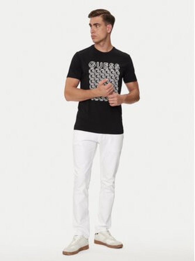 Guess T-Shirt M4YI29 J1314 Czarny Slim Fit