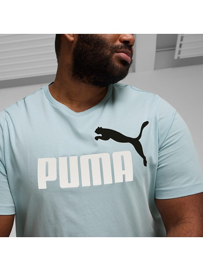 Puma Koszulka "ESS+ 2" w kolorze turkusowym rozmiar: L