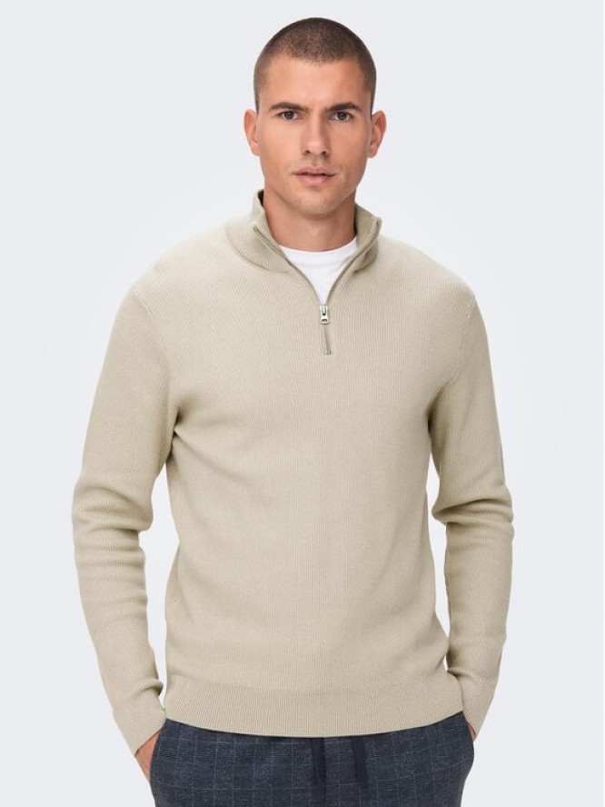 Only & Sons Sweter 22023210 Beżowy Regular Fit