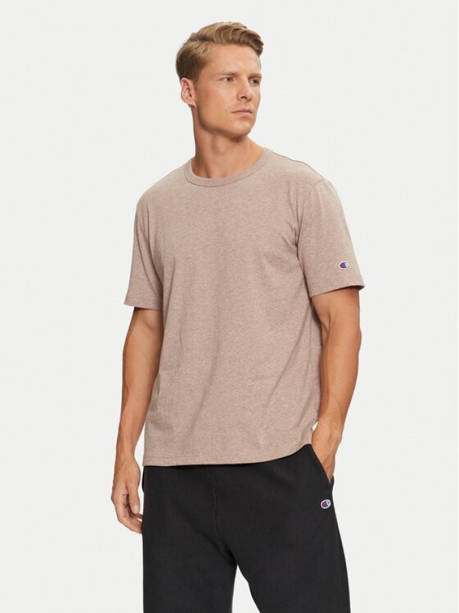 Champion T-Shirt 218802 Beżowy Regular Fit