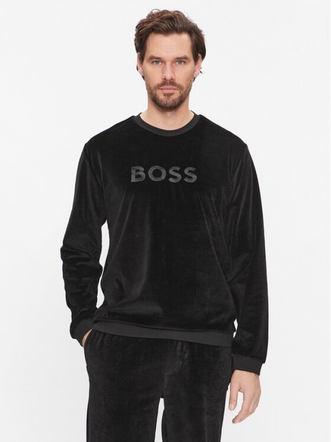 Boss Bluza Velour 50485863 Czarny Regular Fit