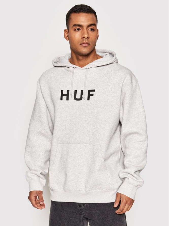 HUF Bluza Essentials Og Logo PF00490 Szary Regular Fit