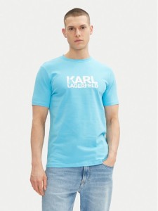 KARL LAGERFELD T-Shirt 755087 552235 Turkusowy Regular Fit
