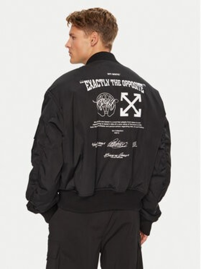 Off-White Kurtka bomber OMEH049S23FAB0011001 Czarny Regular Fit