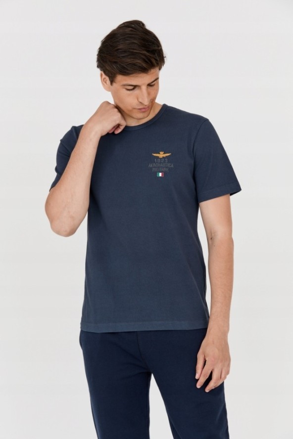 AERONAUTICA MILITARE Granatowy t-shirt męski