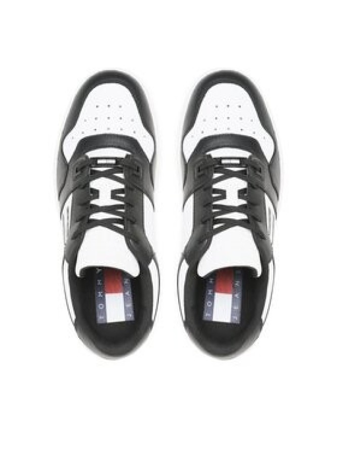 Tommy Jeans Sneakersy Basket Leather EM0EM01165 Czarny