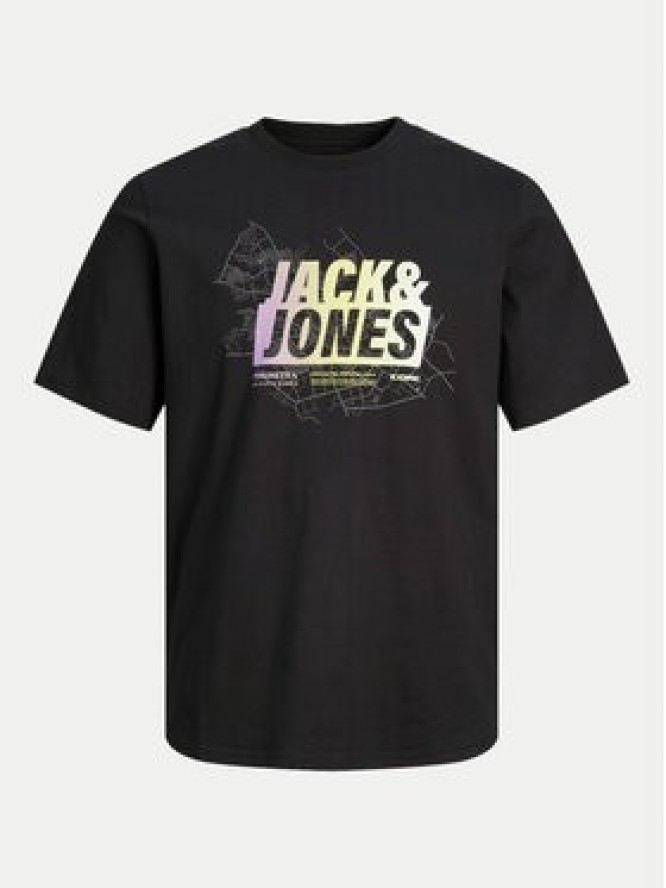 Jack&Jones T-Shirt Map 12257908 Czarny Regular Fit