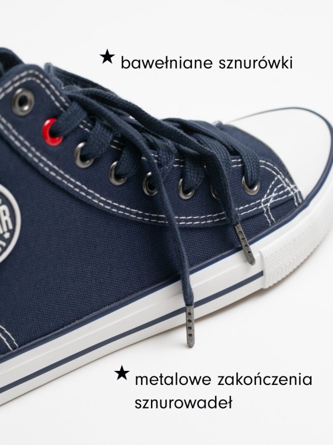 Trampki męskie wysokie granatowe JJ174608 403