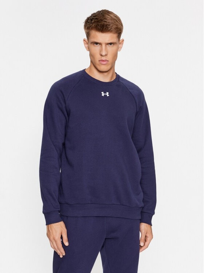 Under Armour Bluza Ua Rival Fleece Crew 1379755 Granatowy Loose Fit