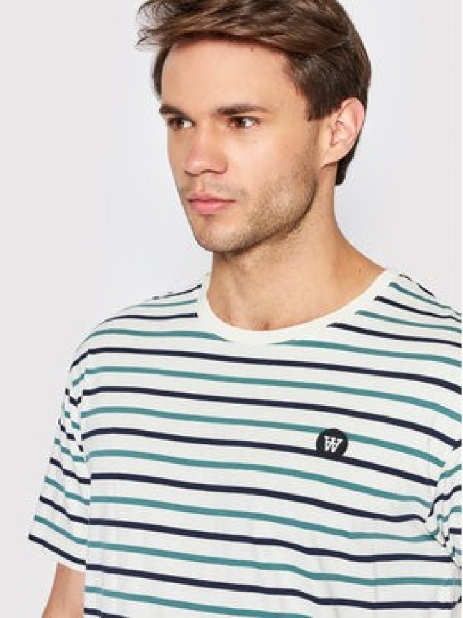 Wood Wood T-Shirt Ace Stripe 10285704-2222 Beżowy Regular Fit