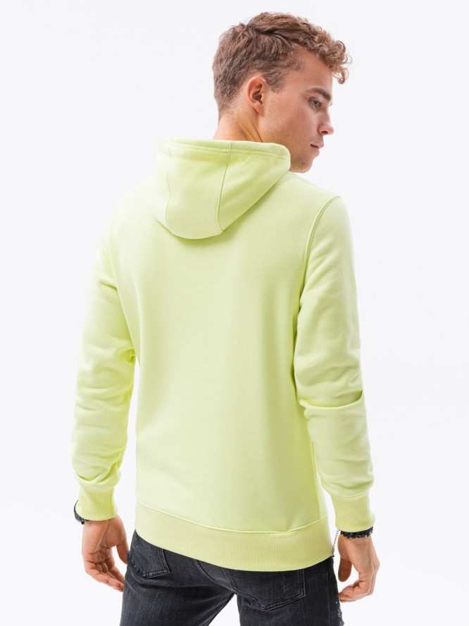 Bluza męska z kapturem BASIC - limonkowa V8 OM-SSBN-0120 - XL