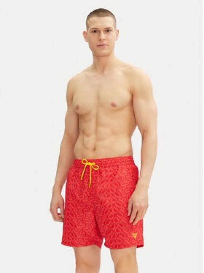 Guess Szorty kąpielowe F4GT06 WG2A2 Czerwony Regular Fit