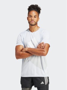 adidas T-Shirt Run It IN0080 Błękitny Regular Fit